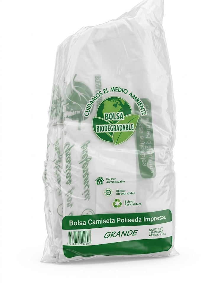 Dolfra - Bolsa Camiseta Poliseda Impresa Grande 1kg (Bulto 25kg)