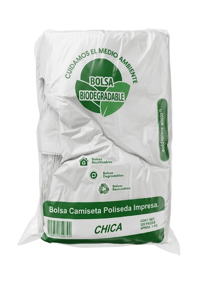 Dolfra - Bolsa Camiseta Poliseda Impresa Chica 1kg (Bulto 25kg)