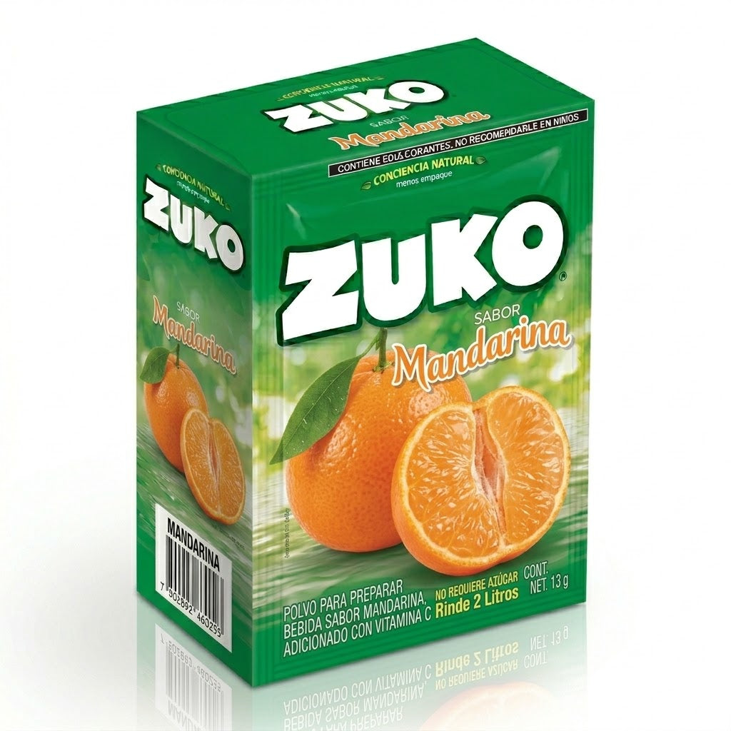 Zuko - Concentrado Sabor Mandarina Exh. 8pz 13gr (Caja 12exh)