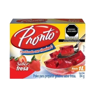 Pronto - Gelatina Sabor Fresa 84gr (Caja 24pz)