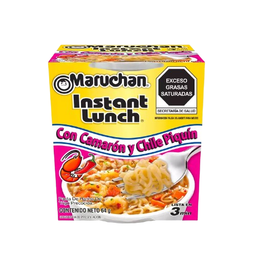 Maruchan - Sopa Instantanea Sabor Camaron y Chile Piquin 64gr (Caja 12 pz)