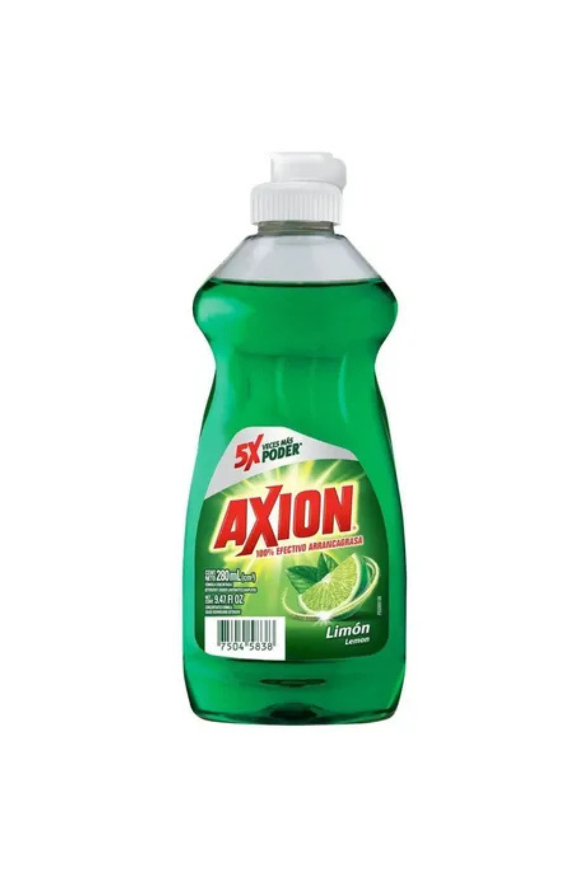 Axion - Detergente Liquido Lavatrastes Limon 280ml (Caja 15pz)