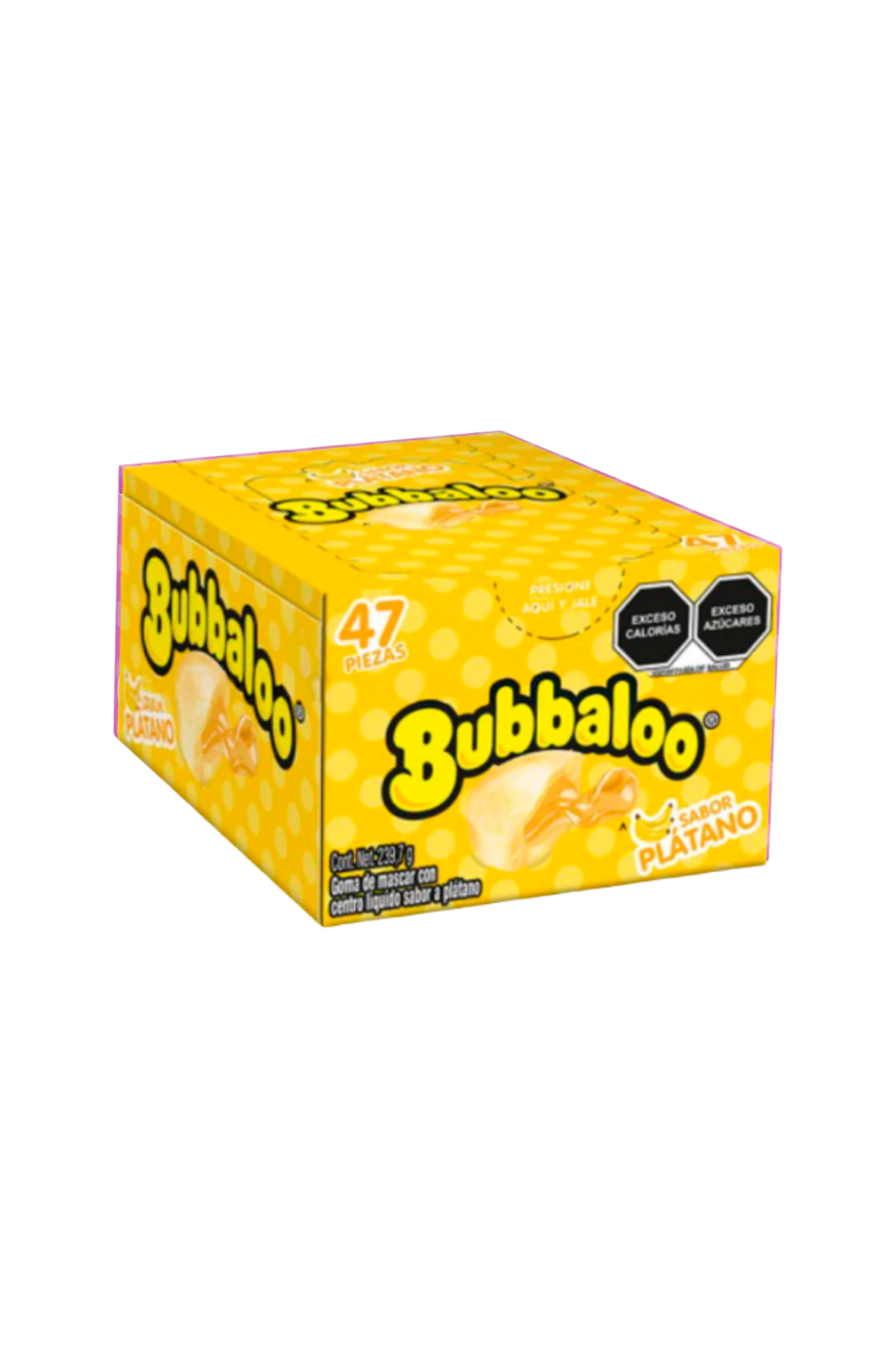 Bubbaloo - Chicle Sabor Platano Exh 47pz (Caja 32exh)