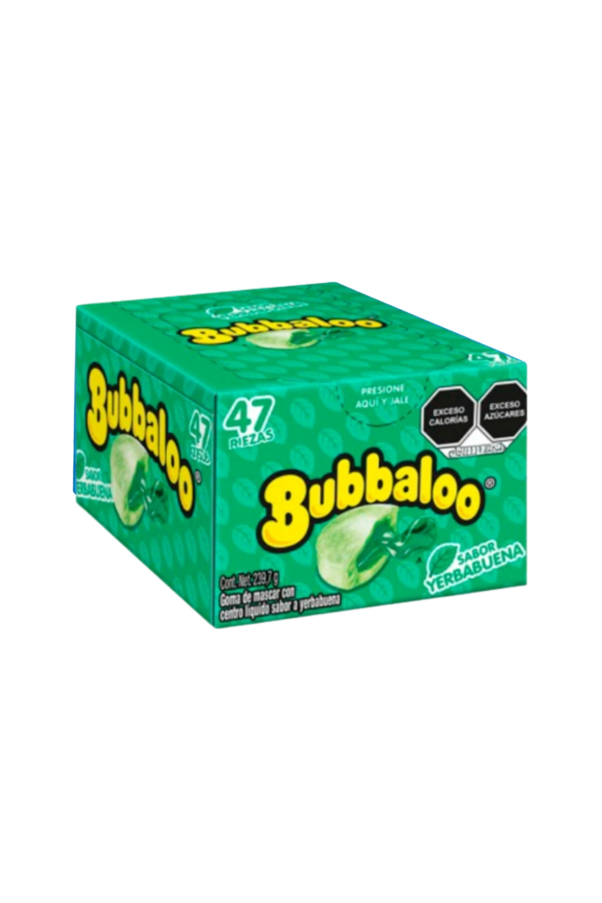 Bubbaloo - Chicle Sabor Yerbabuena Exh 47pz (Caja 32exh)
