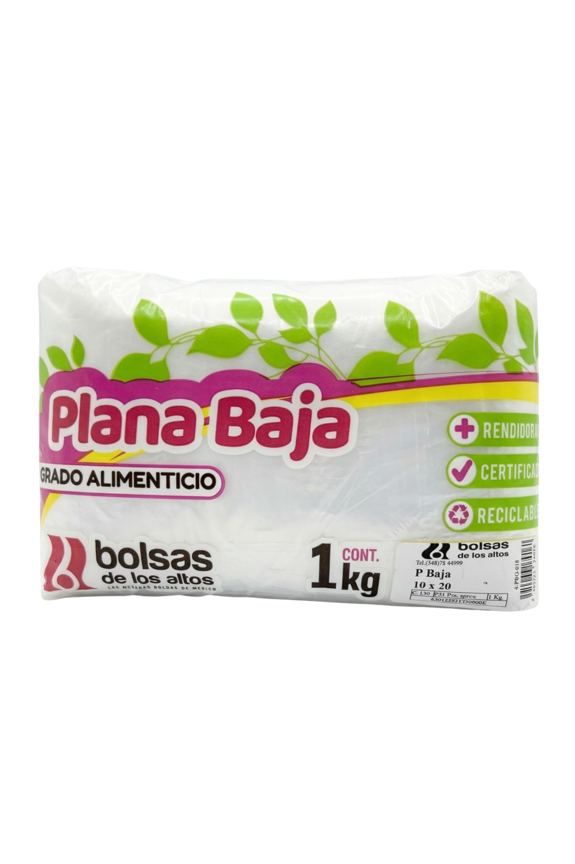 Altos - Bolsa Plana Baja 10x20 Kileada (Bulto 25kg)