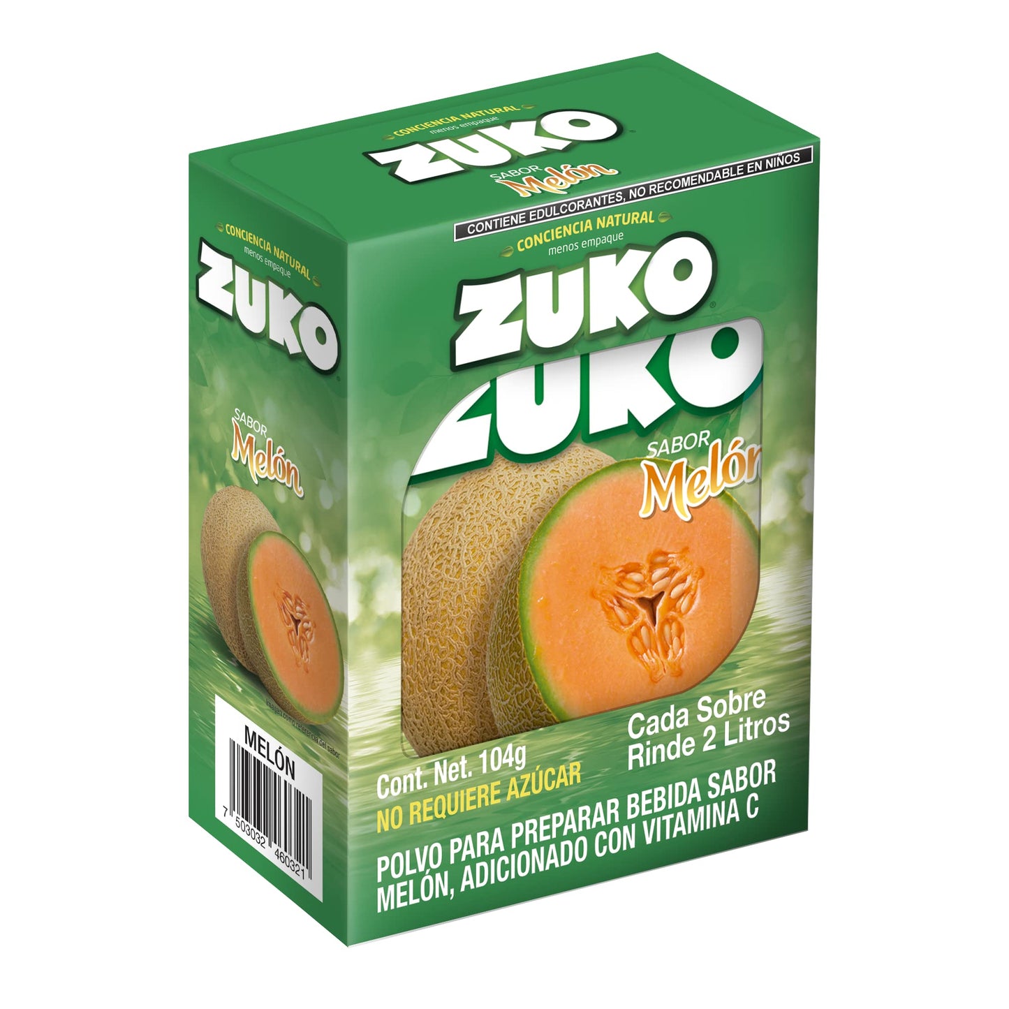 Zuko - Concentrado Sabor Melón Exh. 8pz 13gr (Caja 12exh)