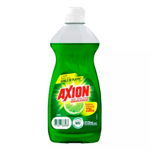Axion - Detergente Liquido Lavatrastes Limon 220ml (Caja 12pz)