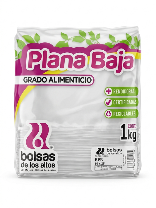 Altos - Bolsa Plana Baja 10x25 Kileada (Bulto 25kg)