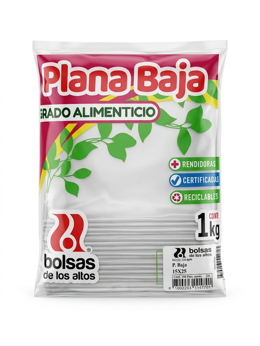 Altos - Bolsa Plana Baja 15x25 Kileada (Bulto 25kg)