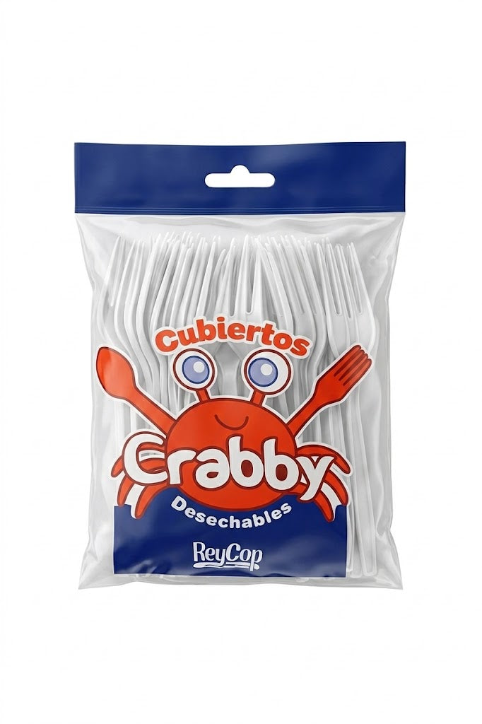 Crabby - Tenedor Mediano 25pz (Caja 40pz)