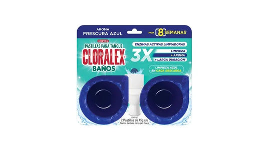 Cloralex - Pastilla Para Baño Aroma Mora Azul 2pz (Caja 12exh)