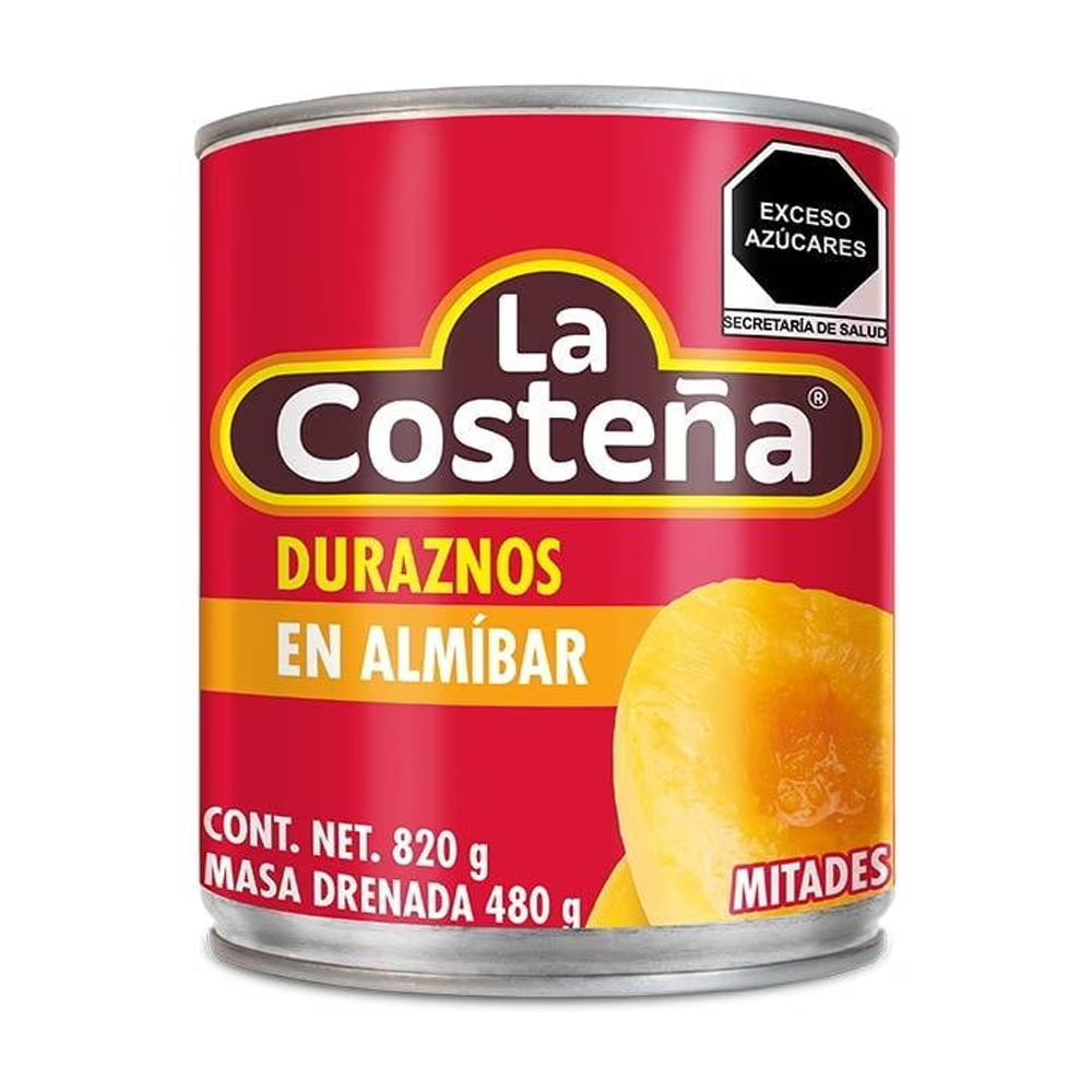 La Costeña - Durazno En Almibar 820gr (Caja 12pz)