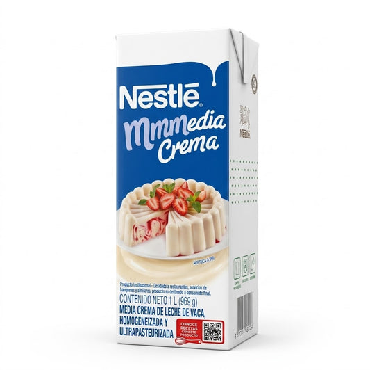 Nestlé - Media Crema Tetra 1Lt (Caja 12pz)