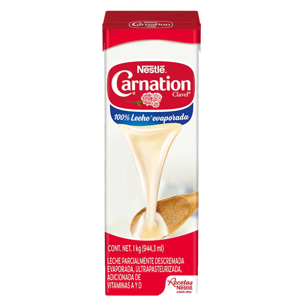 Nestlé - Leche Evaporada Carnation Clavel Tetra 944ml (Caja 12pz)