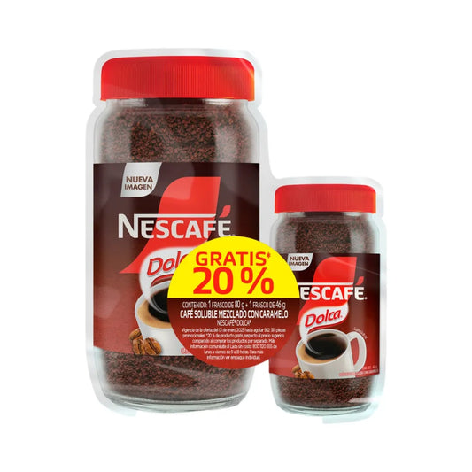 Nescafé - Café Duo Dolca 80gr + 46gr (Caja 14exh)