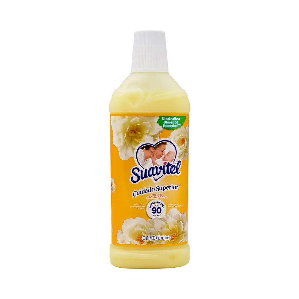 Suavitel - Suavizante De Tela Cuidado Superior Aroma Sol 450ml (Caja 12pz)
