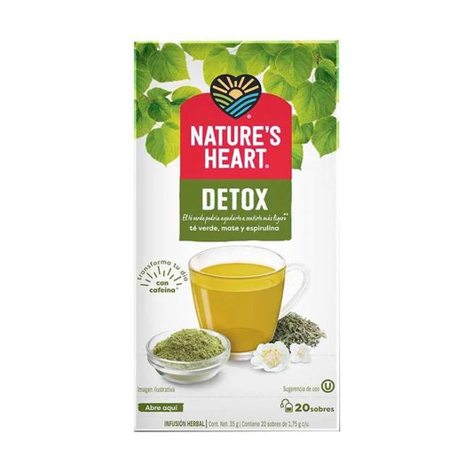 Nature´s Heart - Te Verde Con Mate Y Espirulina  Exh 20pz 35gr (Caja 6exh)
