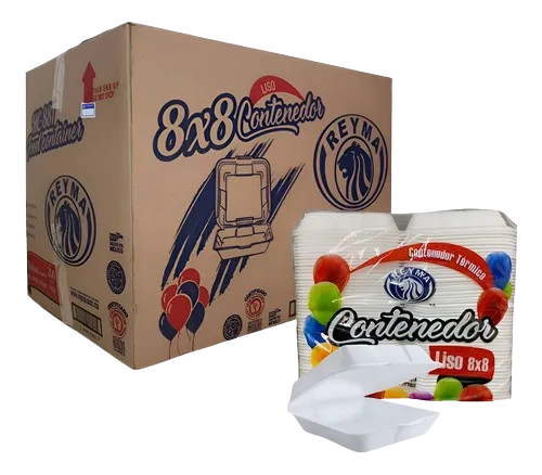 Reyma - Contenedor 8x8 Liso 1/50pz (Caja 4pz)