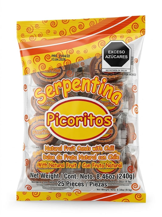 Picoritos  - Serpentina Chica Paq. 25pz (Caja 34paq.)
