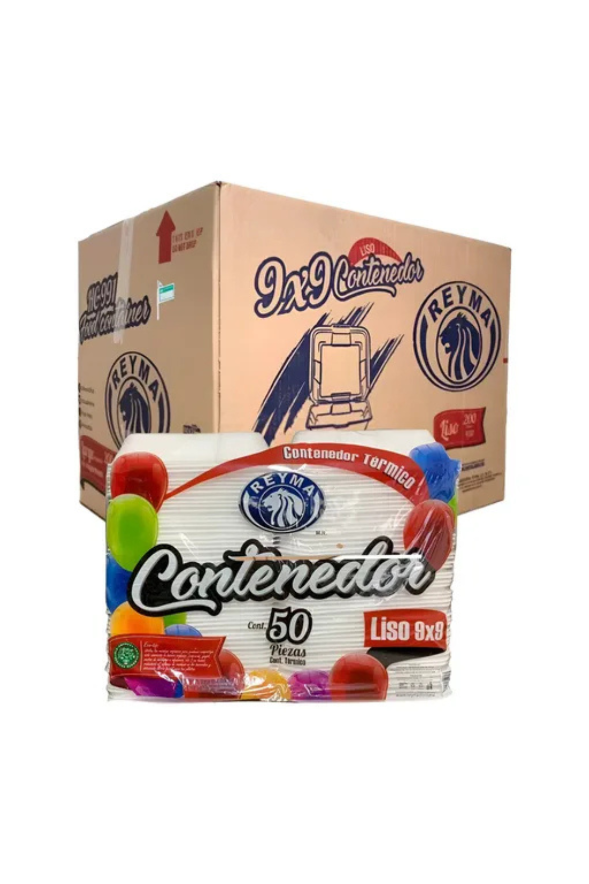 Reyma - Contenedor 9x9 Liso 1/50pz (Caja 4pz)