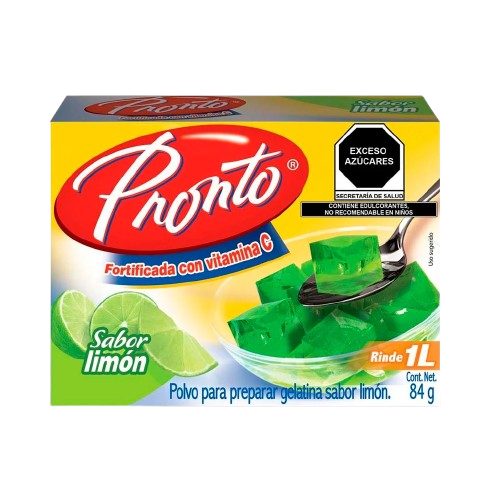 Pronto - Gelatina Sabor Limon 84gr  (Caja 24pz)