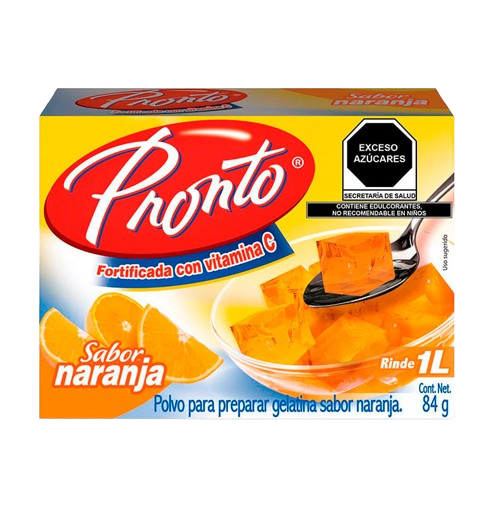 Pronto - Gelatina Sabor Naranja 84gr  (Caja 24pz)