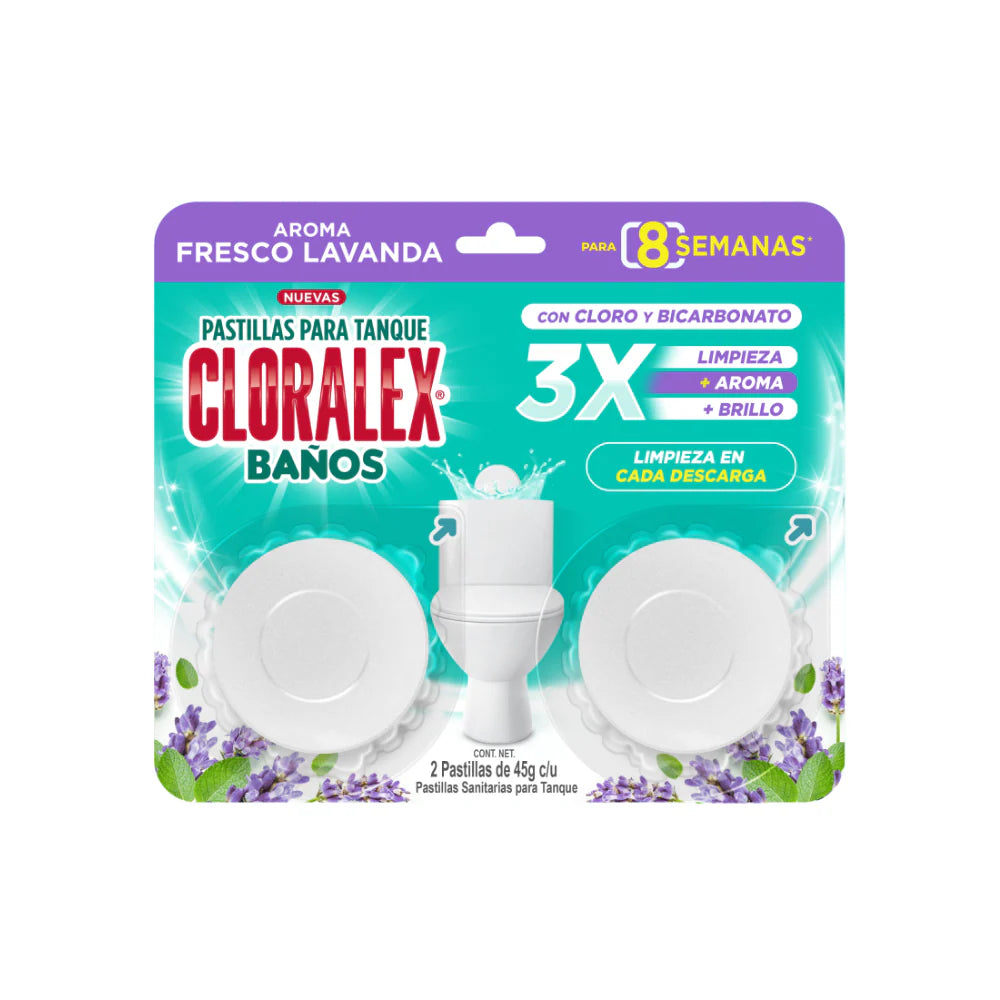 Cloralex - Pastilla Para Baño Aroma Lavanda 2pz (Caja 12exh)