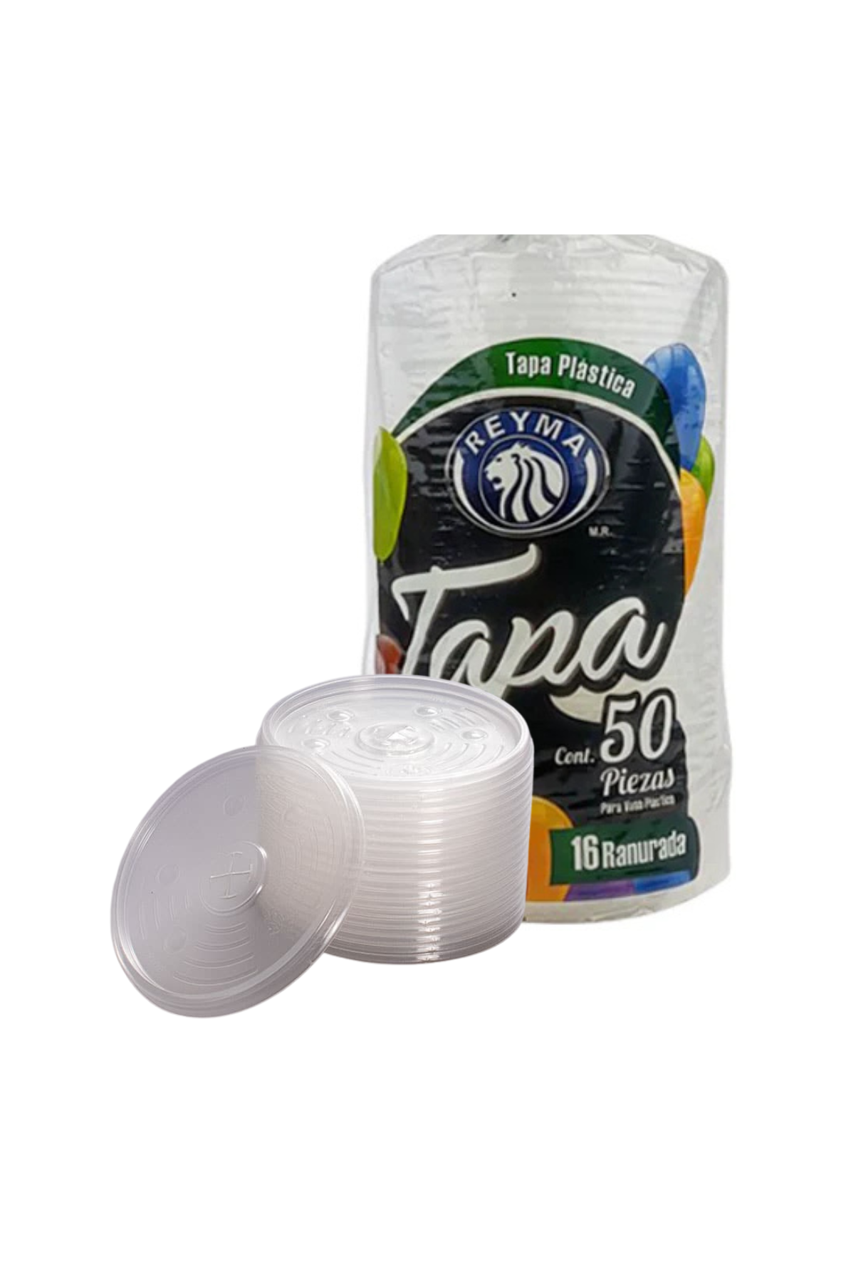 Reyma - Tapa Ranurada Para Vaso Plastico #16 (Caja 20pz)