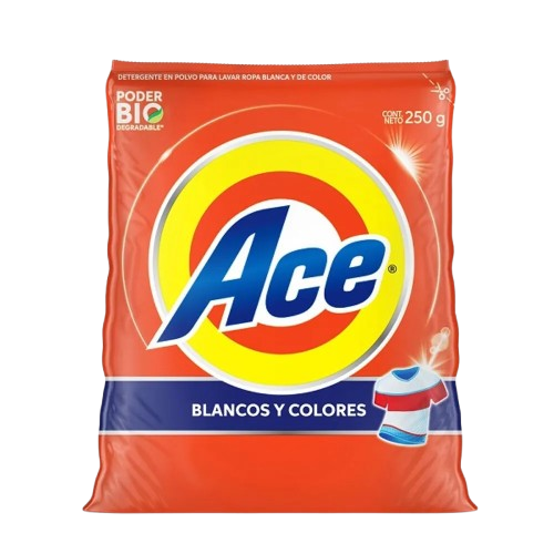 Ace - Detergente Para Ropa 250gr (Caja 36pz)