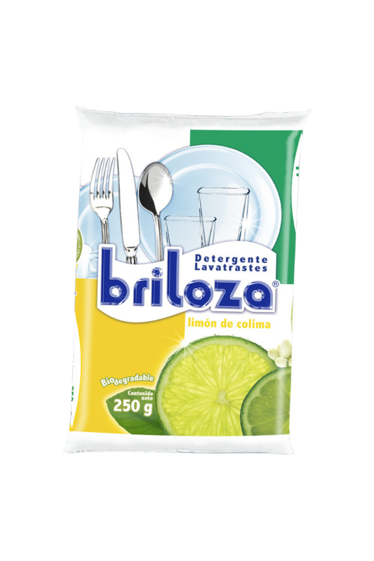 Briloza - Detergente Lavatrastes Limon 250gr (Caja 20pz)