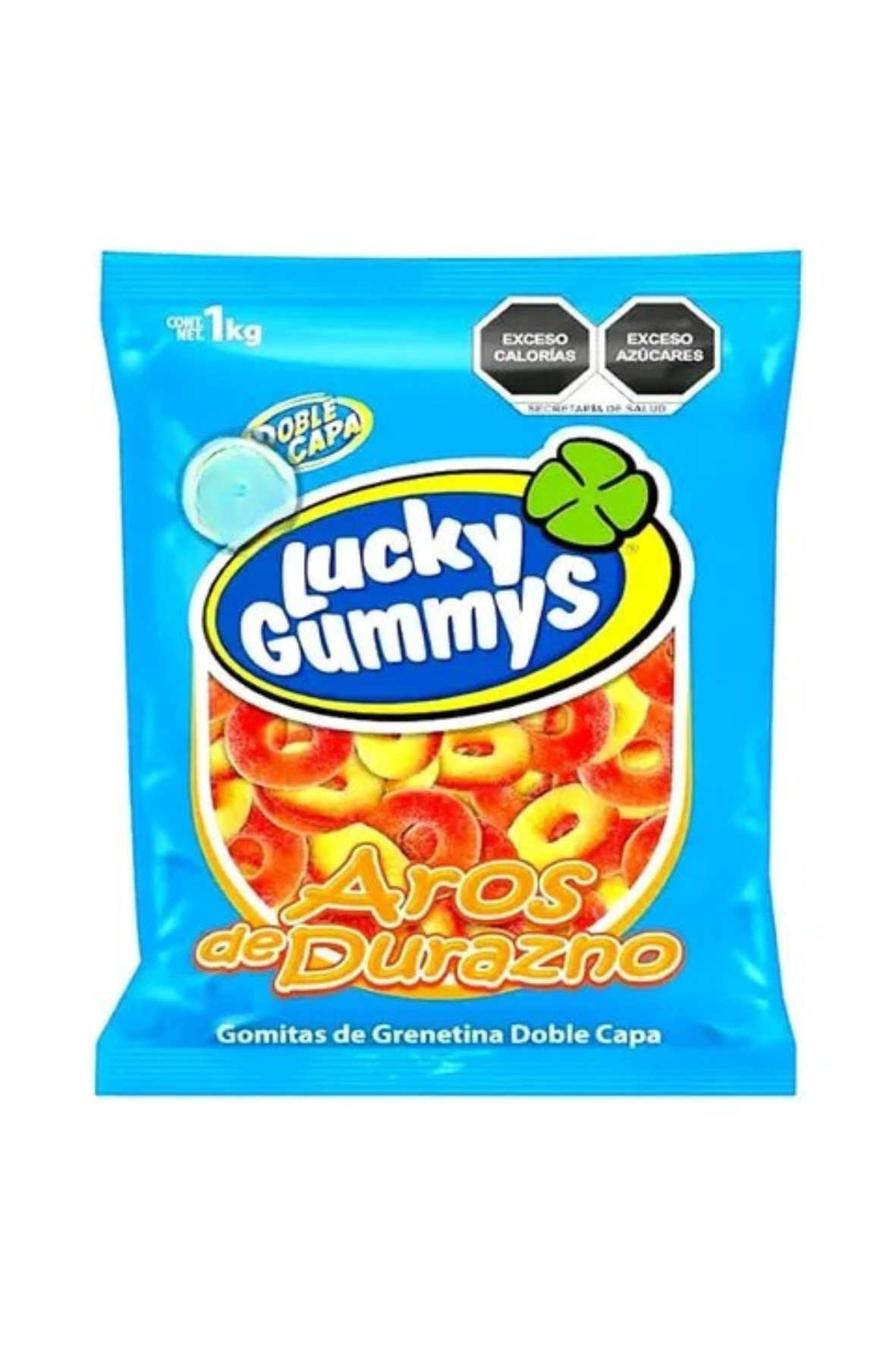 Lucky Gummys  - Aros De Durazno 1kg (Caja 8kg)