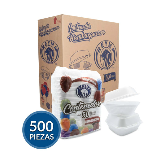 Reyma - Contenedor Hamburguesero 1/50pz (Caja 10pz)