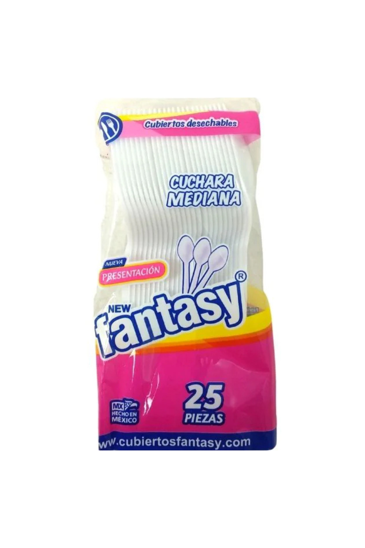 Fantasy - Cuchara Mediana 25pz (Caja 40pz)