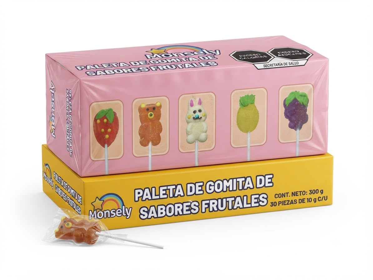Monsely - FrutiZoo Gummy Pop Paq. 30pz