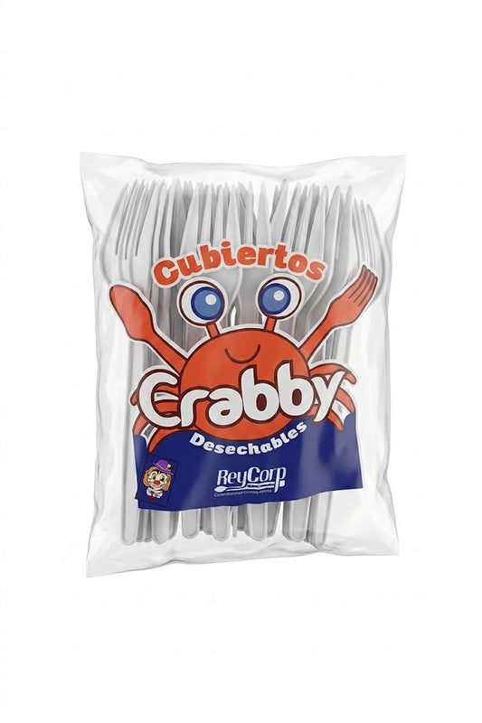Crabby - Tenedor Grande 25pz (Caja 40pz)