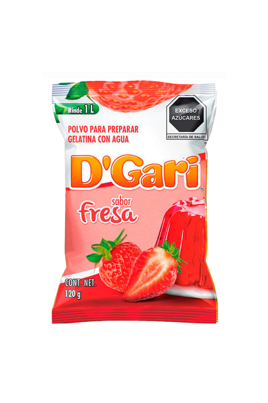 D´Gari - Gelatina Sabor Fresa 120gr (Caja 50pz)