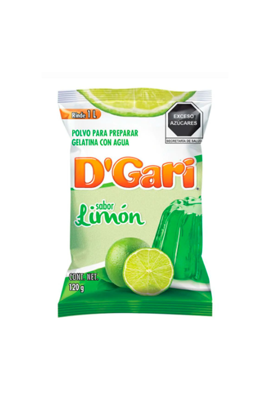 D´Gari - Gelatina Sabor Limon 120gr (Caja 50pz)