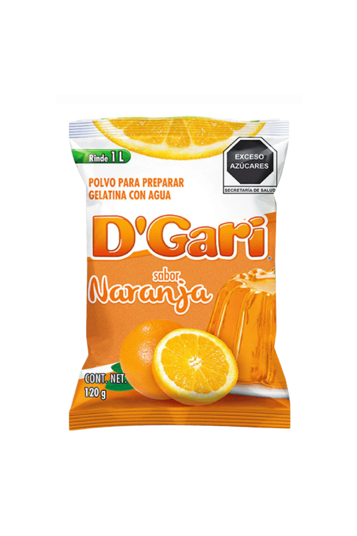 D´Gari - Gelatina Sabor Naranja 120gr (Caja 50pz)