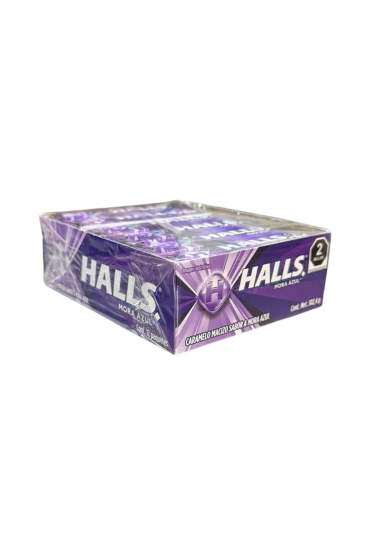 Halls - Caramelo Sabor Mora Azul Exh 12pz (Caja 30exh)