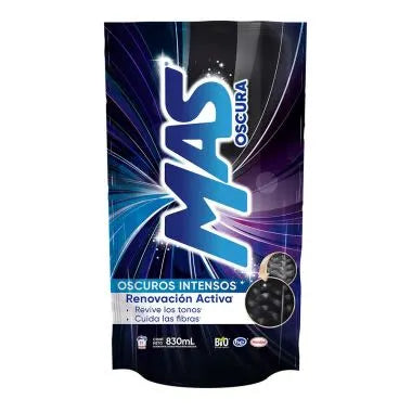 Mas Oscura - Detergente Liquido Para Ropa Oscura 830ml (Caja 14pz)