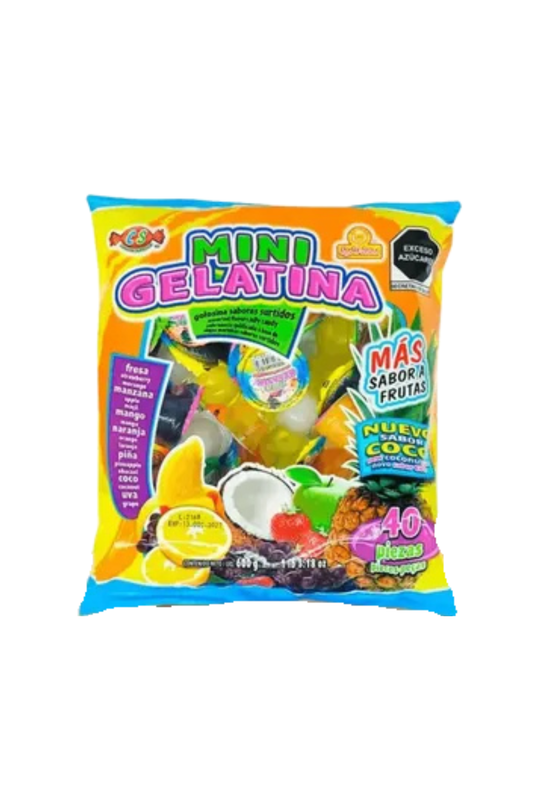 Las Delicias - Gelatina Mini De Sabores Paq. 40pz (Caja 20 Paq.)