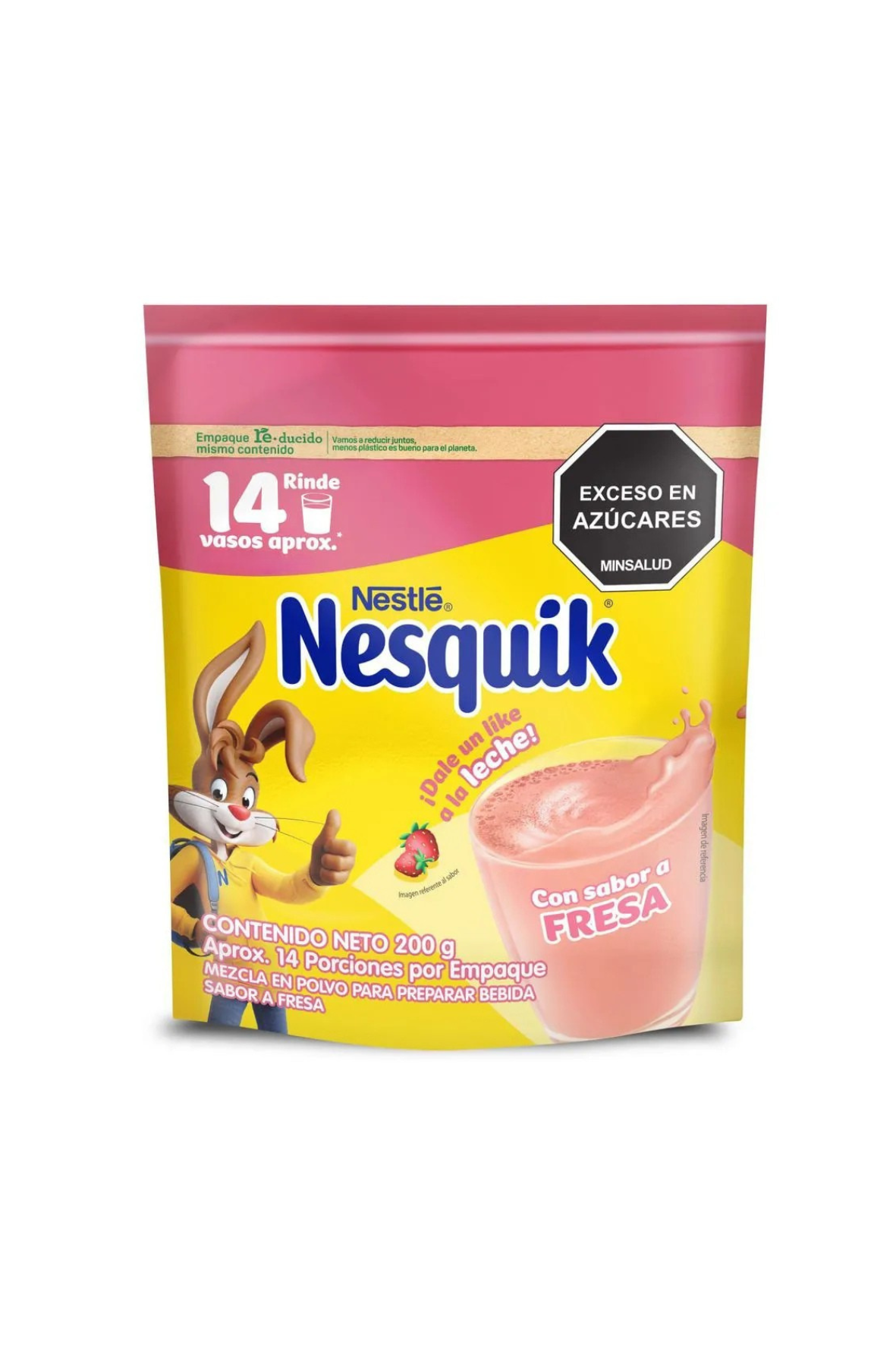 Nestlé - Polvo Nesquik Sabor Fresa 200gr (Caja 10pz)
