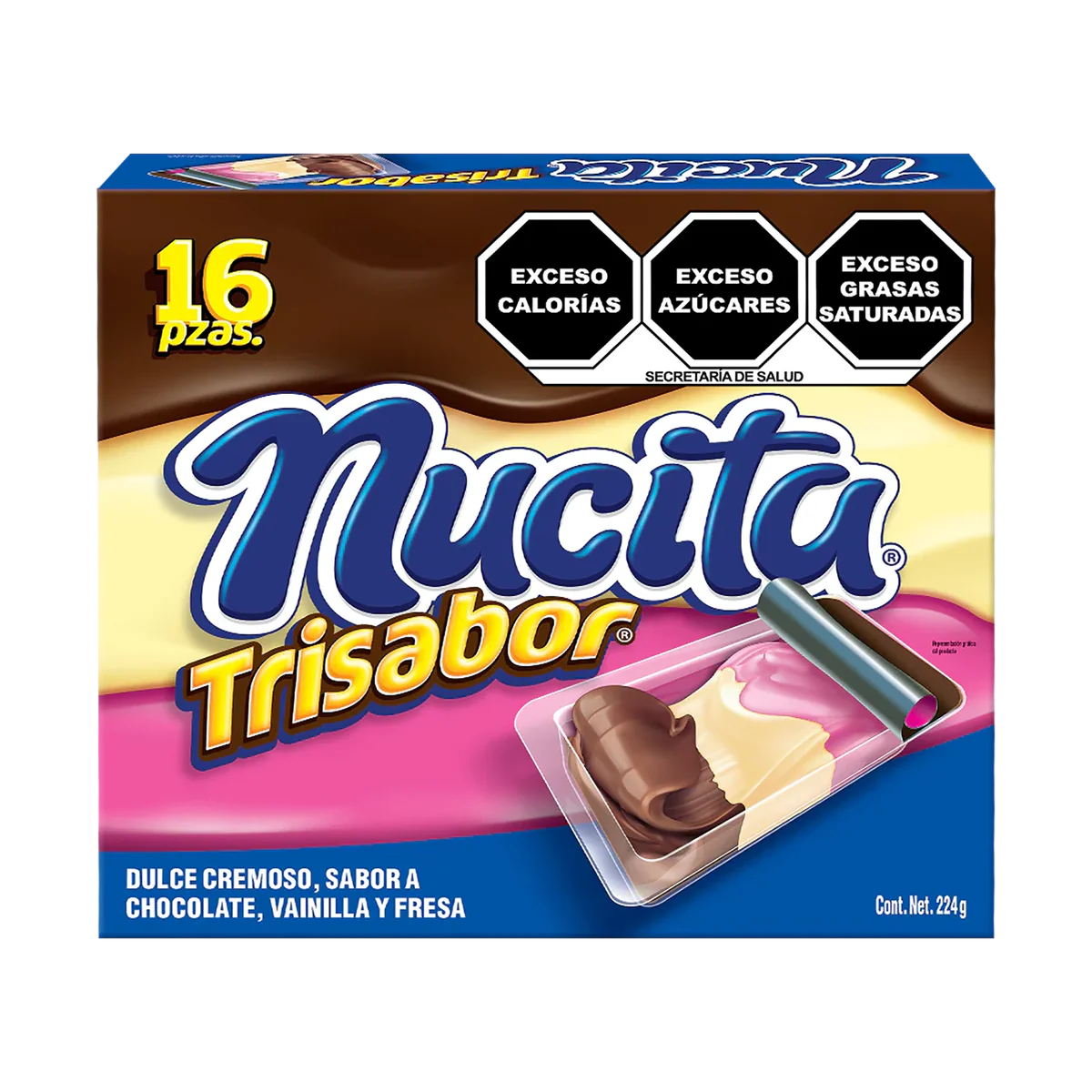 Nucita - Dulce Cremoso Trisabor Exh 16pz 224gr (Caja 24exh)
