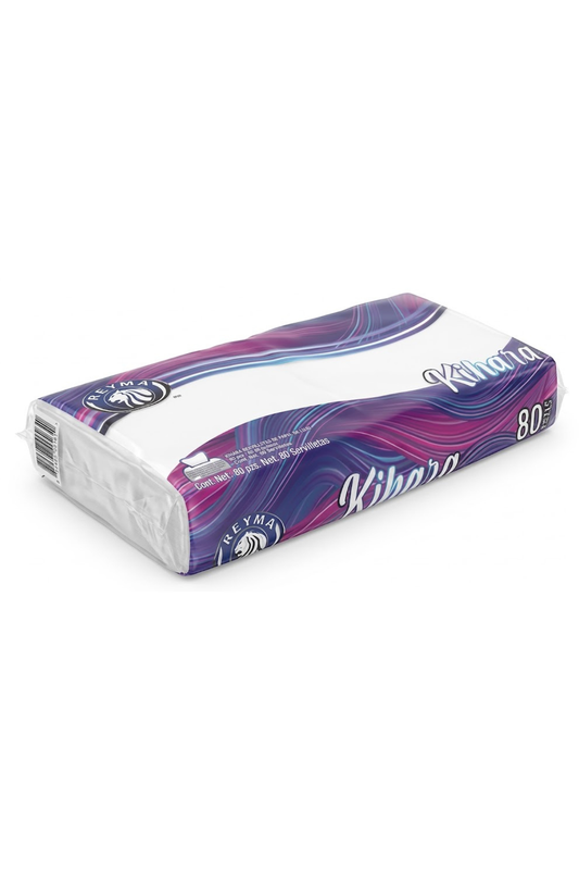 Kihara - Pañuelo Facial Desechable Paq. 80 pz (Caja 36 Paq.)