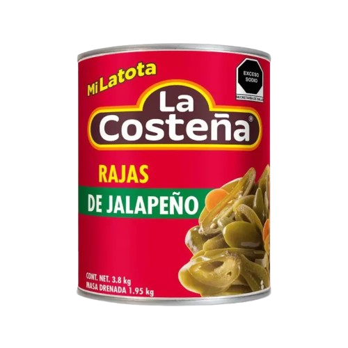 La Costeña - Rajas Jalapeño MiLatota 3.8kg (Caja 6pz)