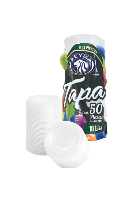 Reyma - Tapa Lisa Para Vaso Plastico #10 (Caja 20pz)
