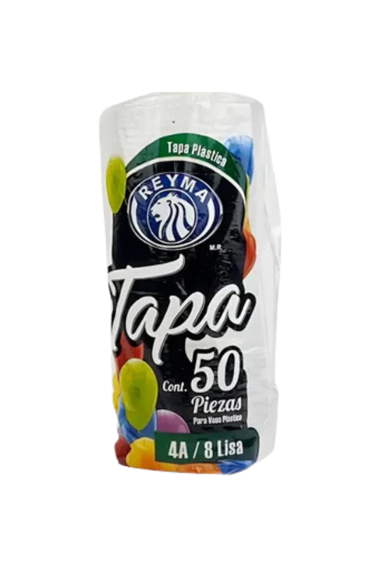 Reyma - Tapa Lisa Para Vaso Plastico #4A Y #8 (Caja 20pz)
