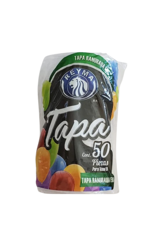 Reyma - Tapa Ranurada Para Vaso Plastico EU (Caja 20pz)
