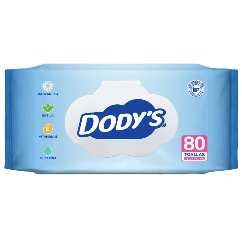 Dody´s - Toallitas Humedas Azul Dermoactive 80H (Caja 12pz)