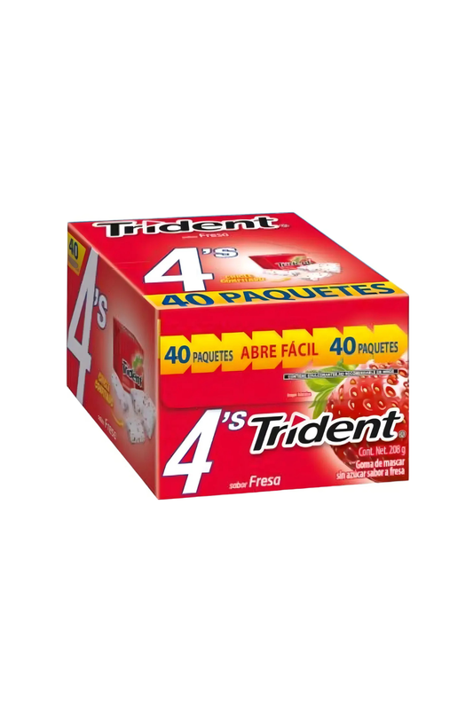 Trident - Chicle Sabor Fresa Exh 40pz (Caja 40Exh)
